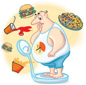 Man on Weight Scale